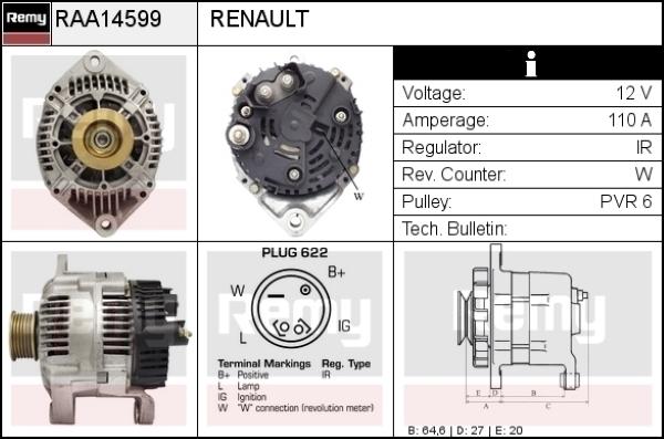 Remy RAA14599 - Генератор autozip.com.ua