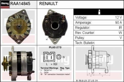 Remy RAA14845 - Генератор autozip.com.ua