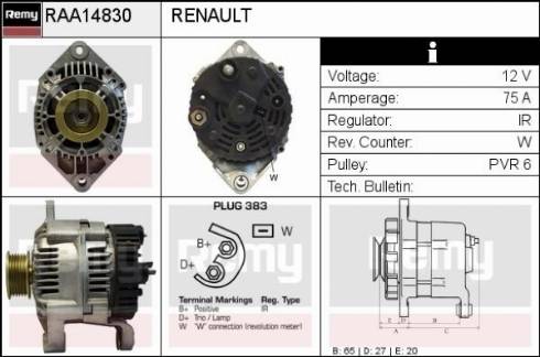 Remy RAA14830 - Генератор autozip.com.ua