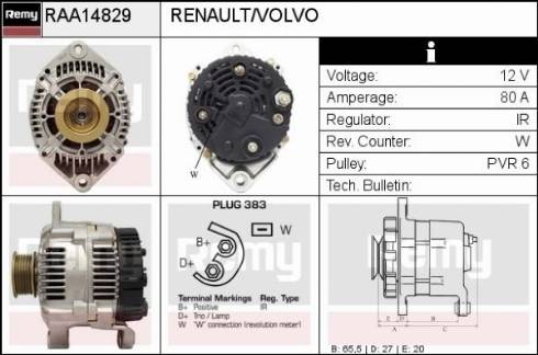 Remy RAA14829 - Генератор autozip.com.ua