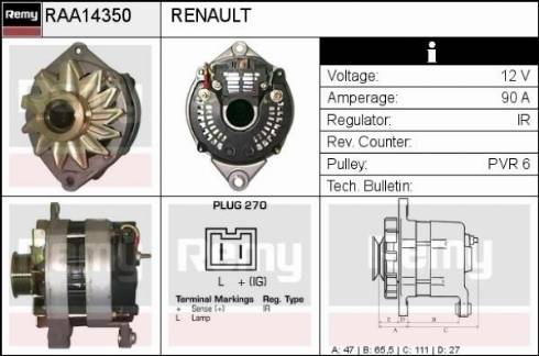 Remy RAA14350 - Генератор autozip.com.ua