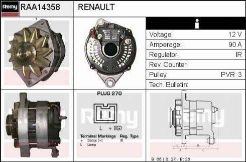 Remy RAA14358 - Генератор autozip.com.ua