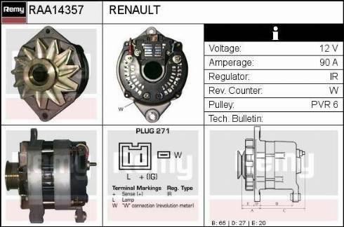 Remy RAA14357 - Генератор autozip.com.ua