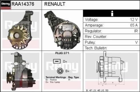 Remy RAA14376 - Генератор autozip.com.ua