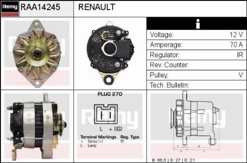 Remy RAA14245 - Генератор autozip.com.ua