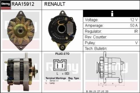 Remy RAA15912 - Генератор autozip.com.ua