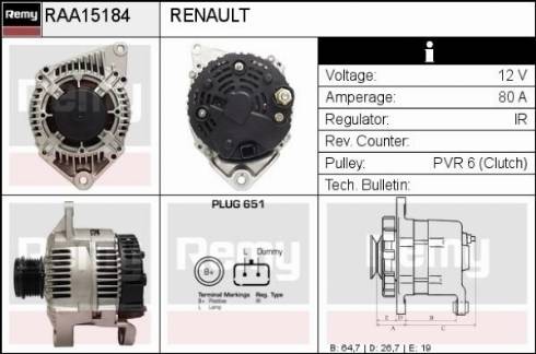 Remy RAA15184 - Генератор autozip.com.ua