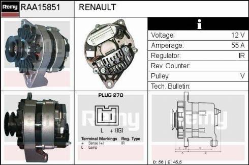 Remy RAA15851 - Генератор autozip.com.ua