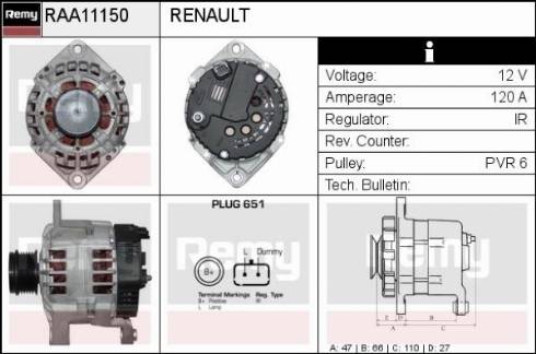 Remy RAA11150 - Генератор autozip.com.ua