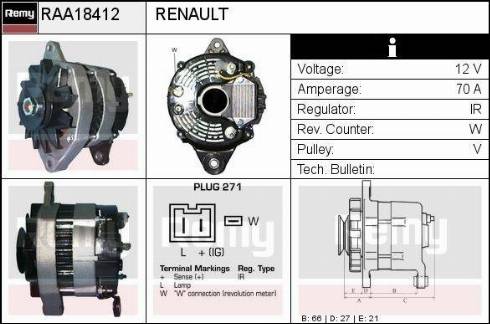 Remy RAA18412 - Генератор autozip.com.ua