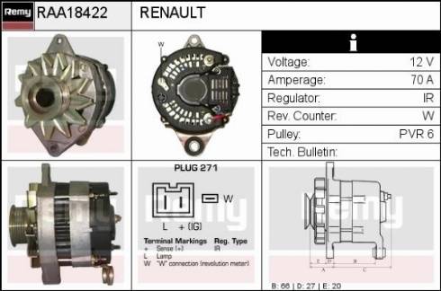 Remy RAA18422 - Генератор autozip.com.ua