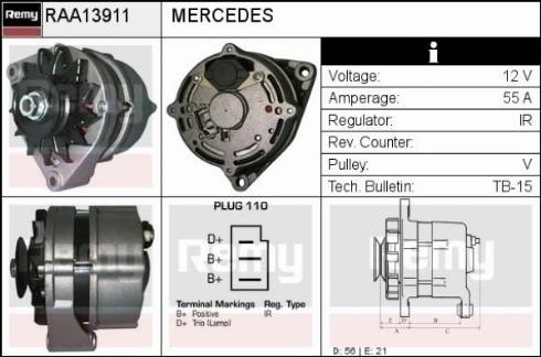 Remy RAA13911 - Генератор autozip.com.ua