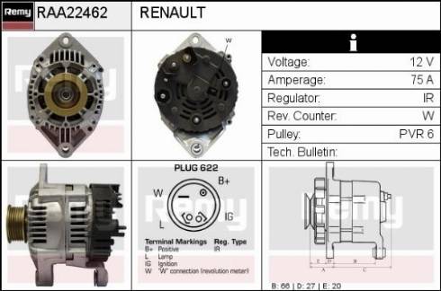 Remy RAA22462 - Генератор autozip.com.ua