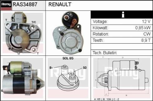 Remy RAS34887 - Стартер autozip.com.ua