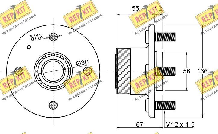 REPKIT RKB0987 - Комплект підшипника маточини колеса autozip.com.ua