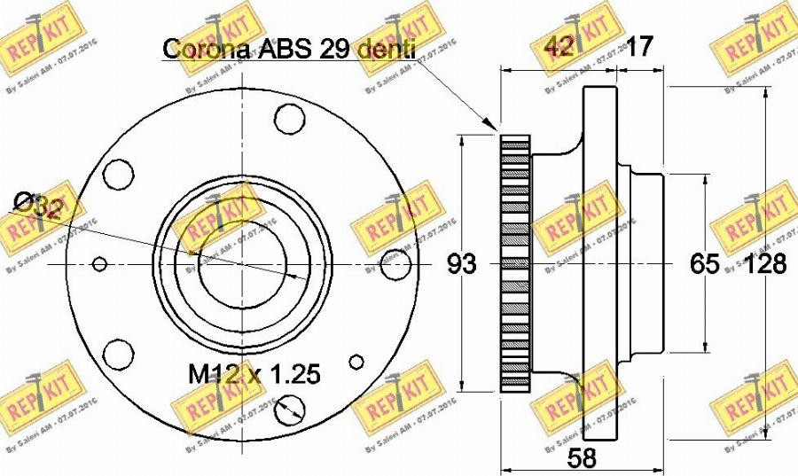 REPKIT RKB1596 - Комплект підшипника маточини колеса autozip.com.ua