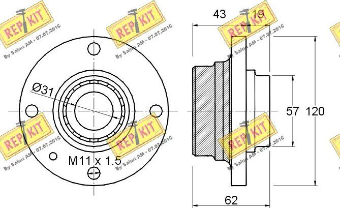 REPKIT RKB1148 - Комплект підшипника маточини колеса autozip.com.ua