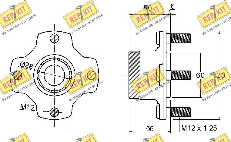 REPKIT RKB1839 - Комплект підшипника маточини колеса autozip.com.ua