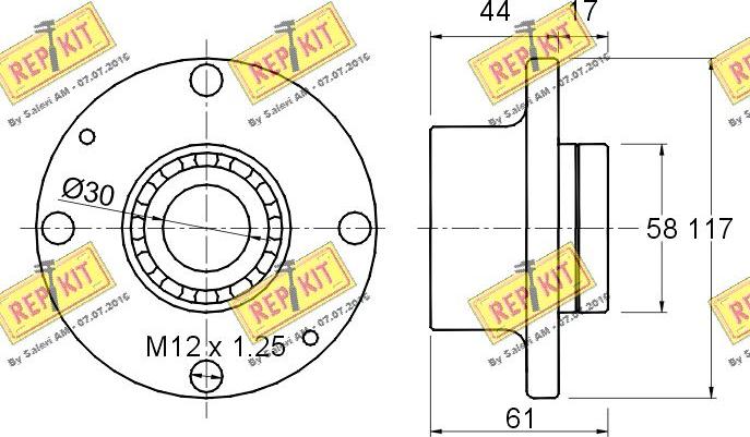 REPKIT RKB1236 - Комплект підшипника маточини колеса autozip.com.ua