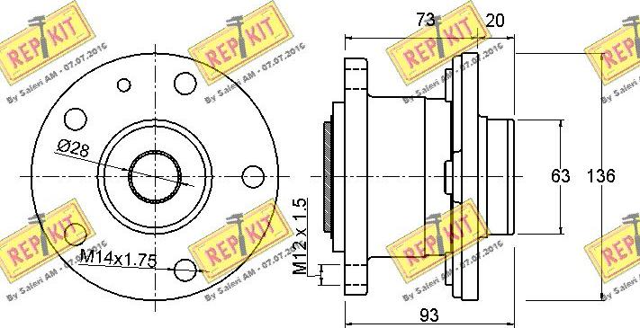 REPKIT RKB2419 - Комплект підшипника маточини колеса autozip.com.ua