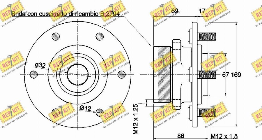 REPKIT RKB2432 - Комплект підшипника маточини колеса autozip.com.ua