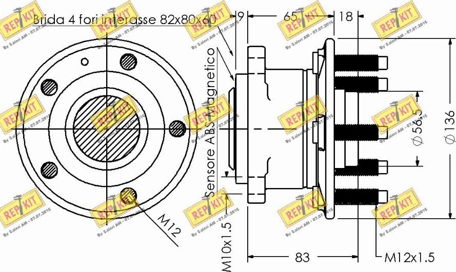 REPKIT RKB2599 - Комплект підшипника маточини колеса autozip.com.ua