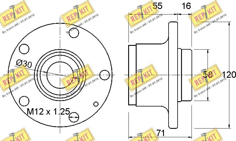 REPKIT RKB2548 - Комплект підшипника маточини колеса autozip.com.ua