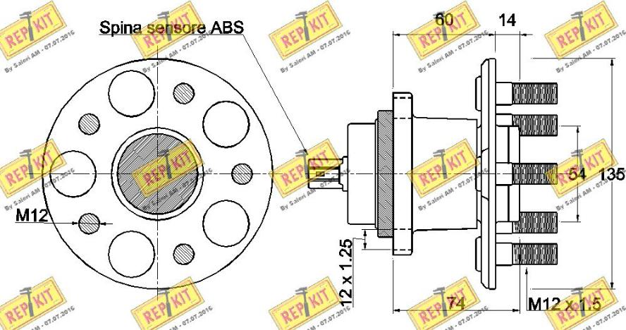 REPKIT RKB2662 - Комплект підшипника маточини колеса autozip.com.ua