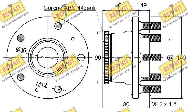 REPKIT RKB2093 - Комплект підшипника маточини колеса autozip.com.ua