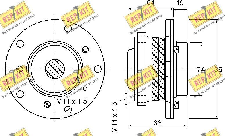 REPKIT RKB2143 - Комплект підшипника маточини колеса autozip.com.ua