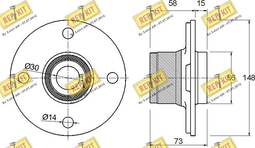 REPKIT RKB2304 - Комплект підшипника маточини колеса autozip.com.ua