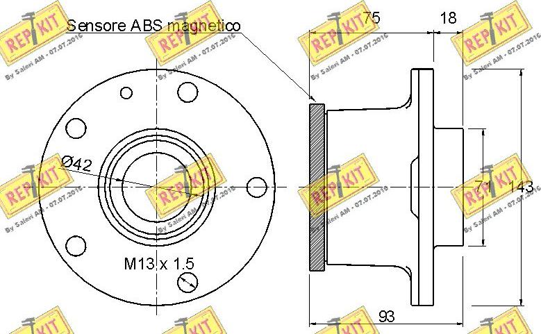 REPKIT RKB2240 - Комплект підшипника маточини колеса autozip.com.ua