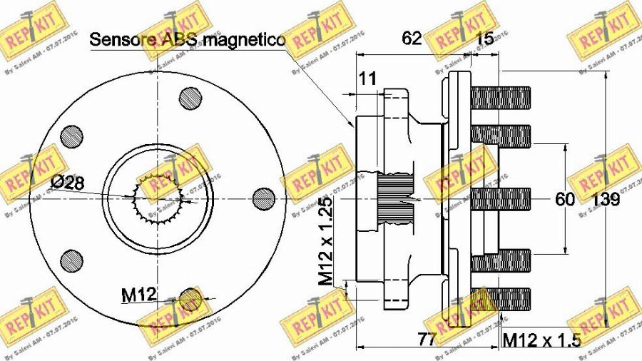 REPKIT RKB2259 - Комплект підшипника маточини колеса autozip.com.ua