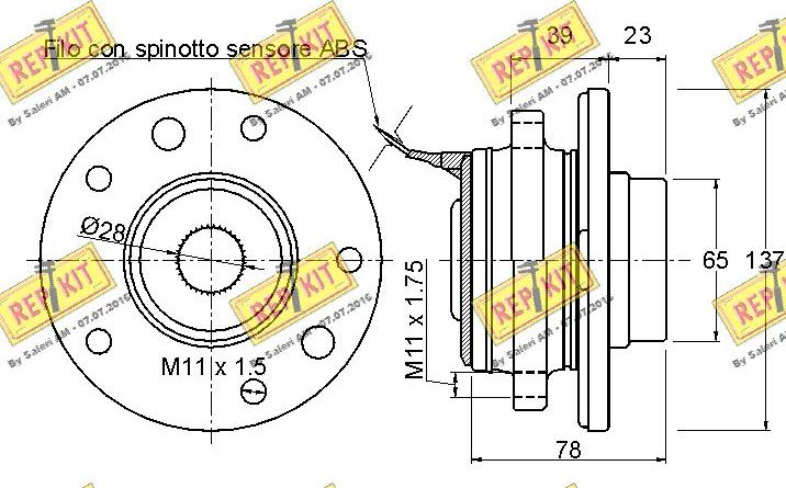 REPKIT RKB2261 - Комплект підшипника маточини колеса autozip.com.ua