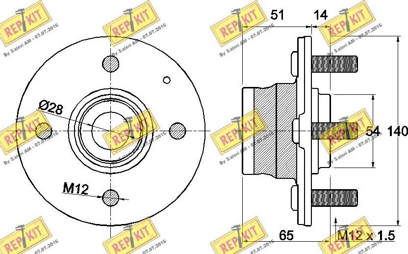 REPKIT RKB2742 - Комплект підшипника маточини колеса autozip.com.ua