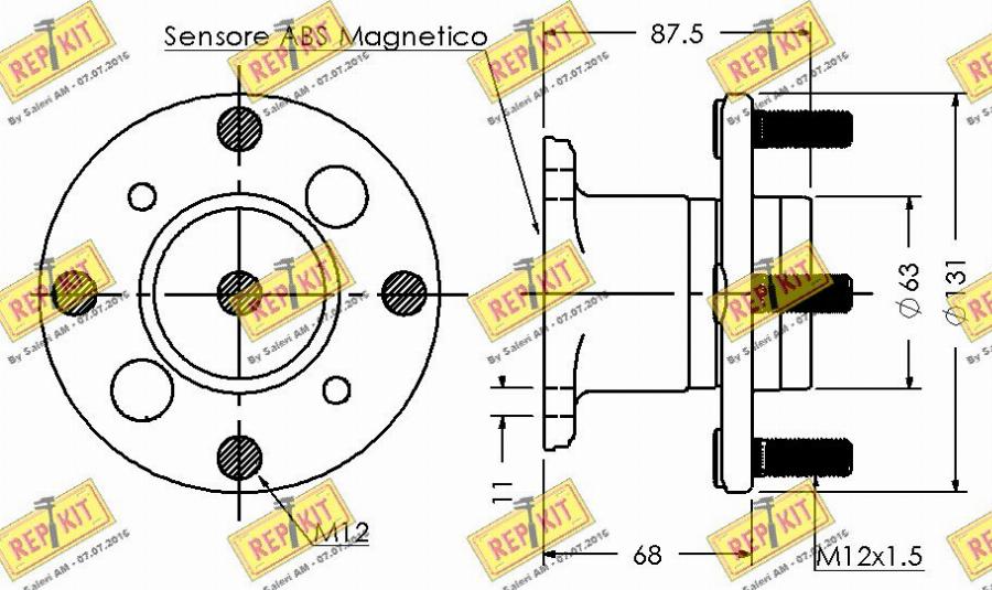 REPKIT RKB2778 - Комплект підшипника маточини колеса autozip.com.ua