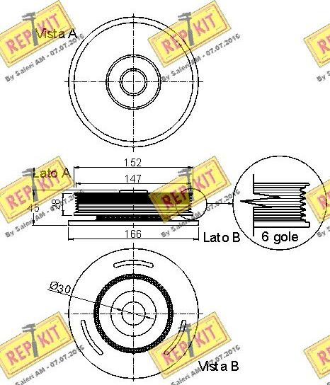 REPKIT RKT9098 - Ремінний шків, колінчастий вал autozip.com.ua