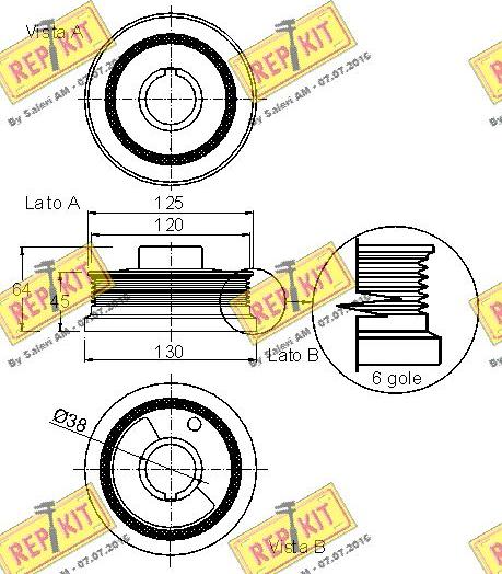 REPKIT RKT9044 - Ремінний шків, колінчастий вал autozip.com.ua