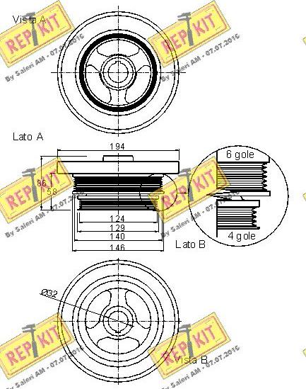 REPKIT RKT9029 - Ремінний шків, колінчастий вал autozip.com.ua