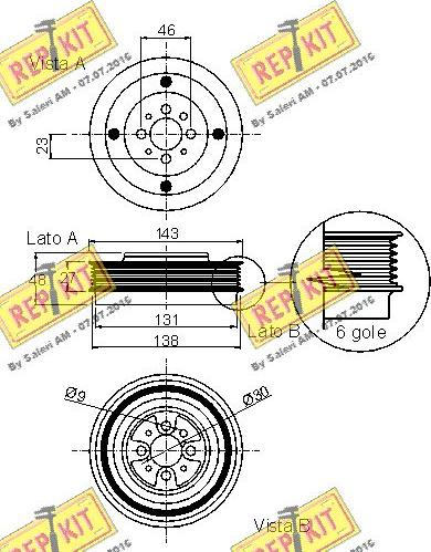 REPKIT RKT9021 - Ремінний шків, колінчастий вал autozip.com.ua