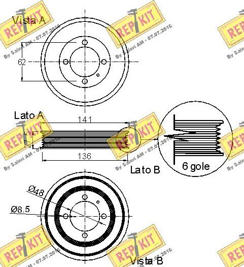 REPKIT RKT9141 - Ремінний шків, колінчастий вал autozip.com.ua