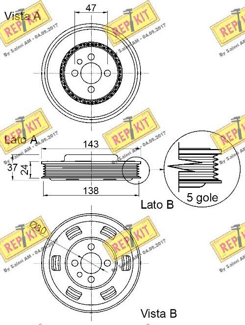 REPKIT RKT9343 - Ремінний шків, колінчастий вал autozip.com.ua