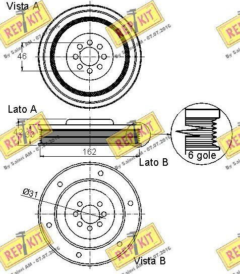 REPKIT RKT9239 - Ремінний шків, колінчастий вал autozip.com.ua