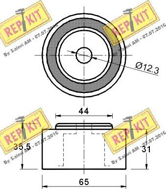 REPKIT RKT1446 - Паразитний / Провідний ролик, зубчастий ремінь autozip.com.ua