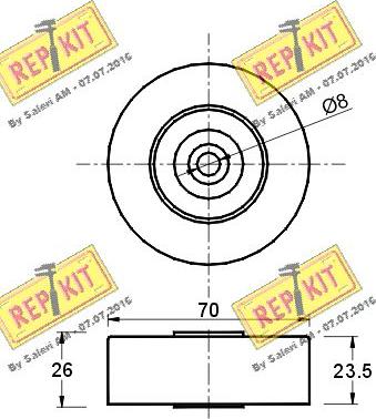 REPKIT RKT1466 - Паразитний / провідний ролик, поліклиновий ремінь autozip.com.ua