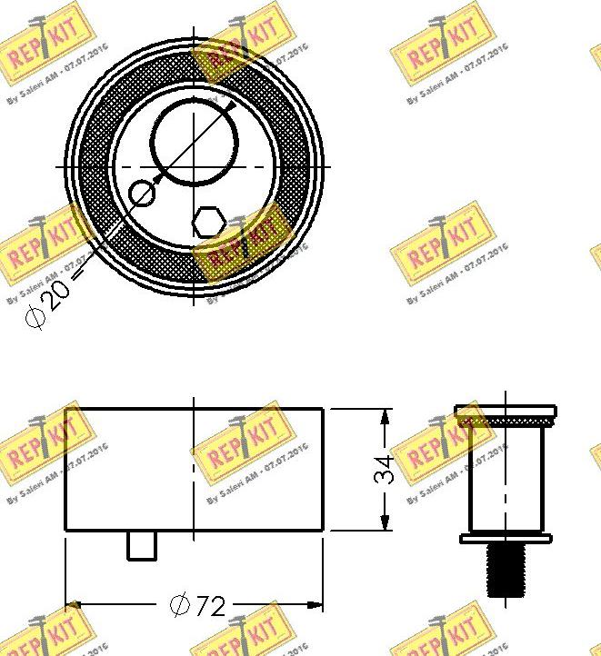 REPKIT RKT1575 - Натяжна ролик, ремінь ГРМ autozip.com.ua