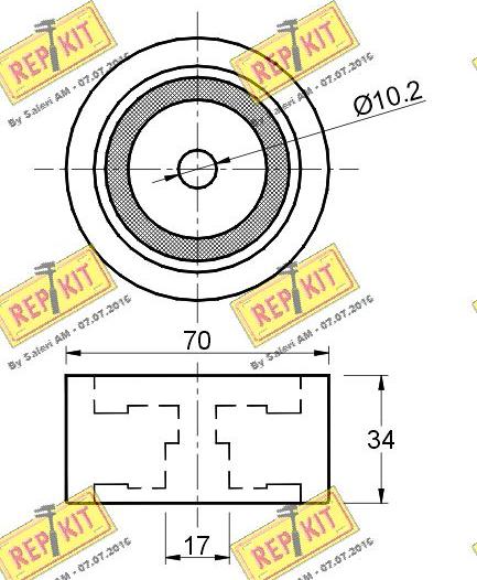 REPKIT RKT1577 - Паразитний / Провідний ролик, зубчастий ремінь autozip.com.ua