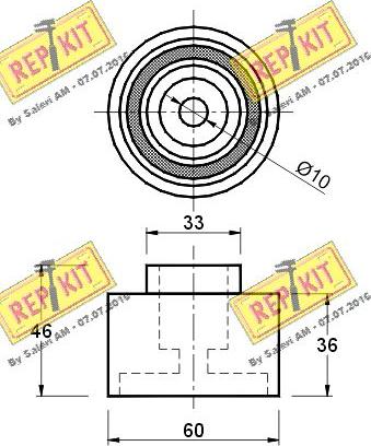 REPKIT RKT1600 - Паразитний / Провідний ролик, зубчастий ремінь autozip.com.ua