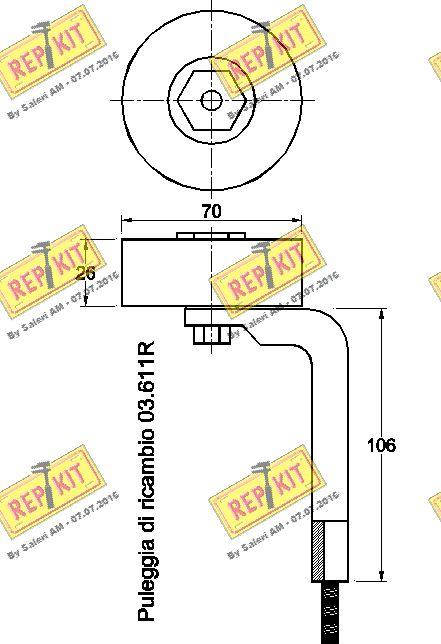 REPKIT RKT1624 - Натягувач ременя, клинові зуб. autozip.com.ua