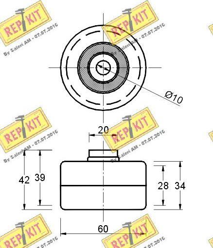 REPKIT RKT1092 - Паразитний / Провідний ролик, зубчастий ремінь autozip.com.ua